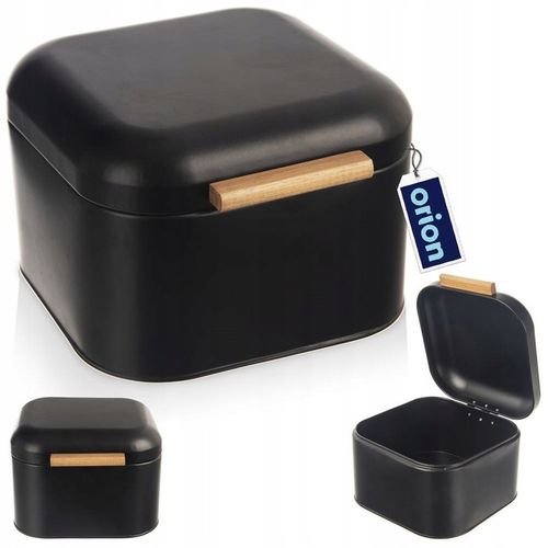 Pojemnik CHLEBAK na pieczywo chleb bułki metalowy czarny kuchenny mały na Arena.pl