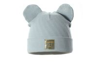 Pupill VINNY czapka dla dzieci prążek uszka szara 46-48