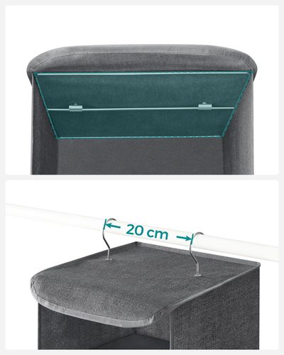 Organizer wiszący szary 5 przegródek do szafy i garderoby na Arena.pl