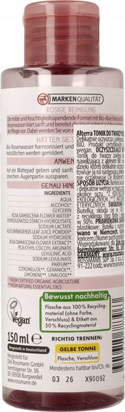 ALTERRA TONIK DO TWARZY RÓŻA BIO 150 ML zdjęcie 2