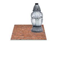 SZKLANA PODSTAWKA POD ZNICZE Z DEDYKACJĄ 30x30cm Rudy mur 100f