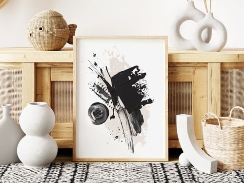Plakat abstrakcja czarny róż 30x40 cm na Arena.pl