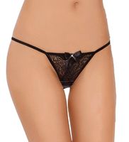 Czarne sexy stringi z dziurką