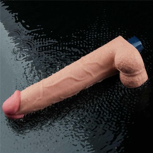 10.5" real softee rechargeable tpe vibrating dildo(flesh) na Arena.pl