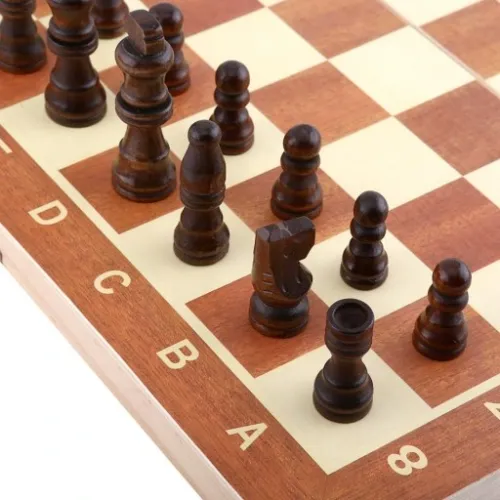 SZACHY DREWNIANE DUŻE WARCABY 34x34cm ZESTAW 3W1 na Arena.pl