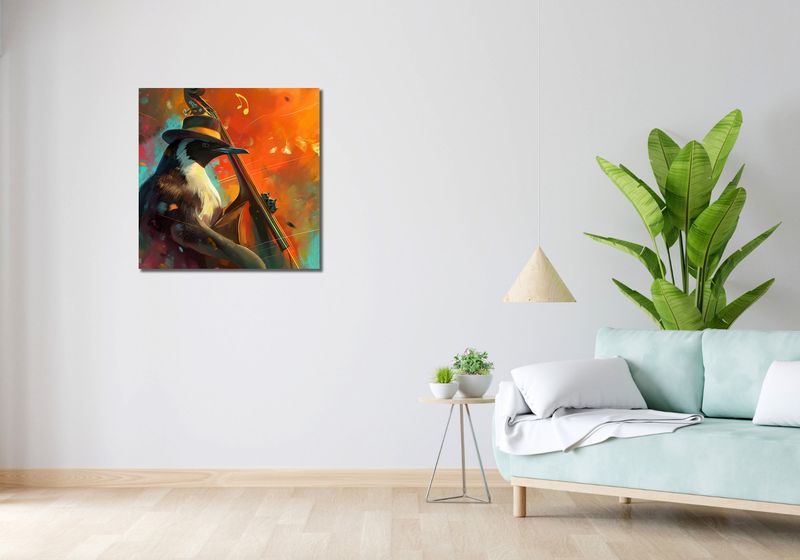 Obraz 70x70cm Pingwinia Nuta zdjęcie 2