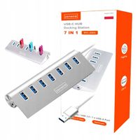 HUB Aktywny USB 7x USB 3.0 ROZGAŁĘŹNIK ROZDZIELACZ 7w1 PORTÓW Replikator PD