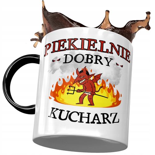 Kubek Czarny Kucharza Piekielnie Dobry Kucharz Z Nadrukiem Ze Zdjęciem na Arena.pl