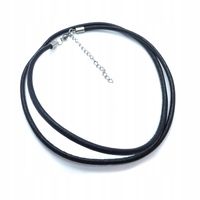 Skórzany rzemień 3mm 70cm z przedłużką czarny