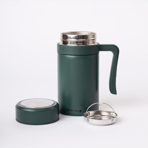 Kubek Termiczny Termos Zielony Podwójne Ścianki Duży 450Ml Na Kawę Herbatę na Arena.pl