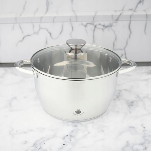 GARNEK Z SZKLANĄ POKRYWKĄ LEON 3,7L 22 CM STAL NIERDZEWNA na Arena.pl