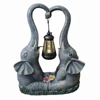 Figurka Lampka Lampa Ozdoba Ogrodowa Solarna Led Słoń Słonik z Lampionem