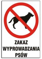 ZI-9 - ZNAK TABLICA- Zakaz wyprowadzania psów