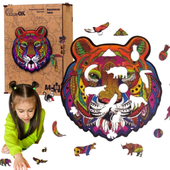 Puzzle Edukacyjne Drewniane Eco Majestatyczny Tygrys A4 Dla Dzieci