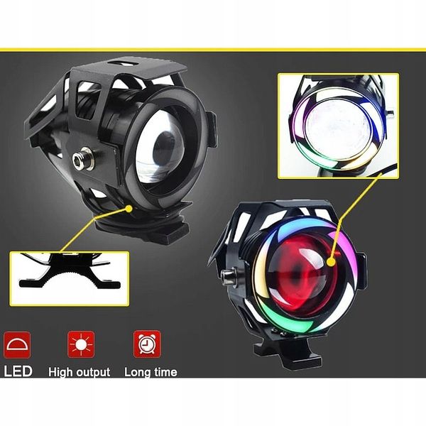 1x halogen motocyklowy U7C +RING color+WŁĄCZNIK zdjęcie 15