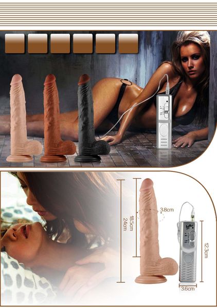 9.5'' Real Extreme Vibrating Dildo Flesh zdjęcie 5