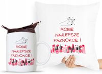 Zestaw Poduszka + Kubek Kosmetyczki Makijażystki Z Nadrukiem Ze Zdjęciem