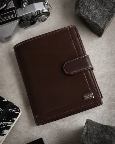 duży, skórzany portfel męski na zatrzask - rovicky na Arena.pl