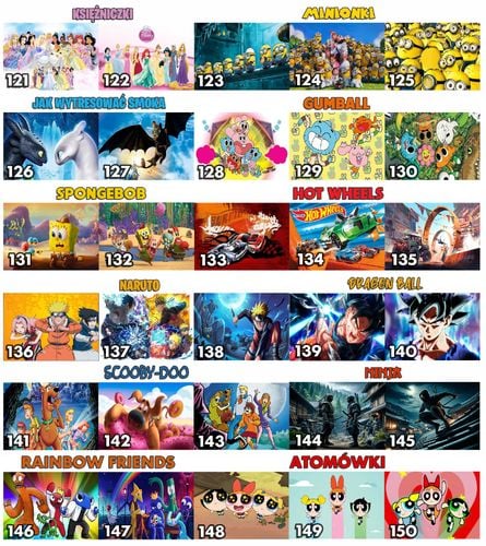 PUZZLE - GUMBALL WZORY Z BAJEK I GIER PREZENT DLA DZIECI 120el + WORECZEK na Arena.pl