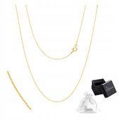 Łańcuszek Srebro pr 925 Złote Kuleczki Naszyjnik dla Dzieci Prezent | 50 cm