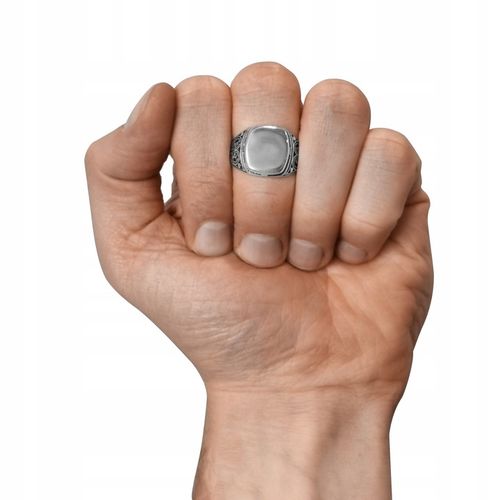 Sygnet męski srebrny pr. 925 Ażurowy Pierścień Polerowany + GRAWER| r. 22 na Arena.pl