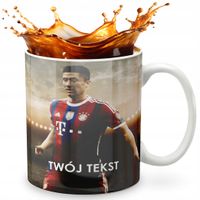 KUBEK 330ml GRAFIKA PREZENT ŚWIĘTA WZÓR - PIŁKA LEWANDOWSKI + IMIĘ