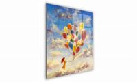 OBRAZ NA SZKLE KWADRATOWY 30x30cm  023 Dziewczynka z balonami