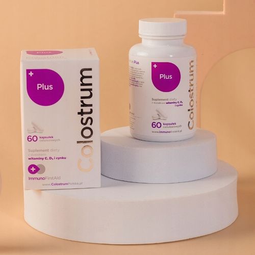 Suplement diety Colostrum PLUS witamina C, D+CYNK KAPSUŁKI 60 dni + prezent na Arena.pl