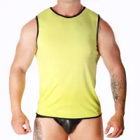 macho t-shirt męski żołty l/xl sportowy, oddychający materiał