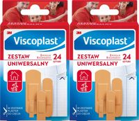 VISCOPLAST Zestaw plastrów uniwersalnych 24 SZTUKI MIX ROZMIARÓW x 2 opak