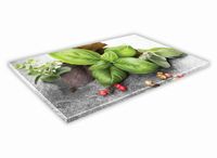 SZKLANA DESKA KUCHENNA 60x20 315c Bazylia i pieprz