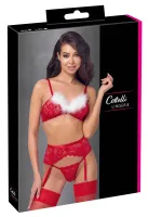 cottelli lingerie x-mas komplet bielizny koronkowej s/m czerwień