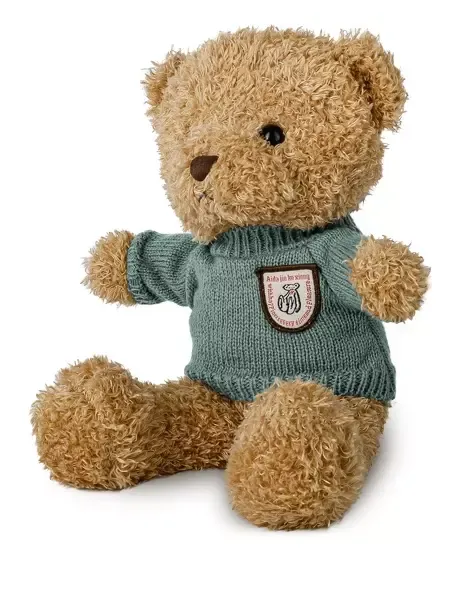 MIŚ BRĄZOWY 22 CM W SWETERKU / MIĘTOWY zdjęcie 3