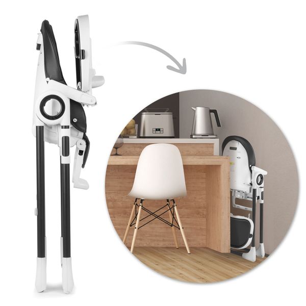 Krzesełko do karmienia ze stolikiem Nukido Belo czarne zdjęcie 7