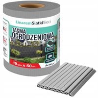 TAŚMA OGRODZENIOWA 19cmx50m +UV OSŁONA NA OGRODZENIA PANELOWE PŁOT SZARA