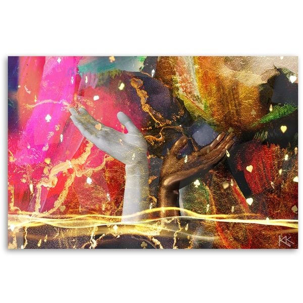 Emaga Obraz na płótnie, Kolorowe Ręce Abstrakcja - 100x70 zdjęcie 3