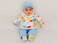 LALKA BOBAS 45cm MÓWI I ŚPIEWA, SMOCZEK