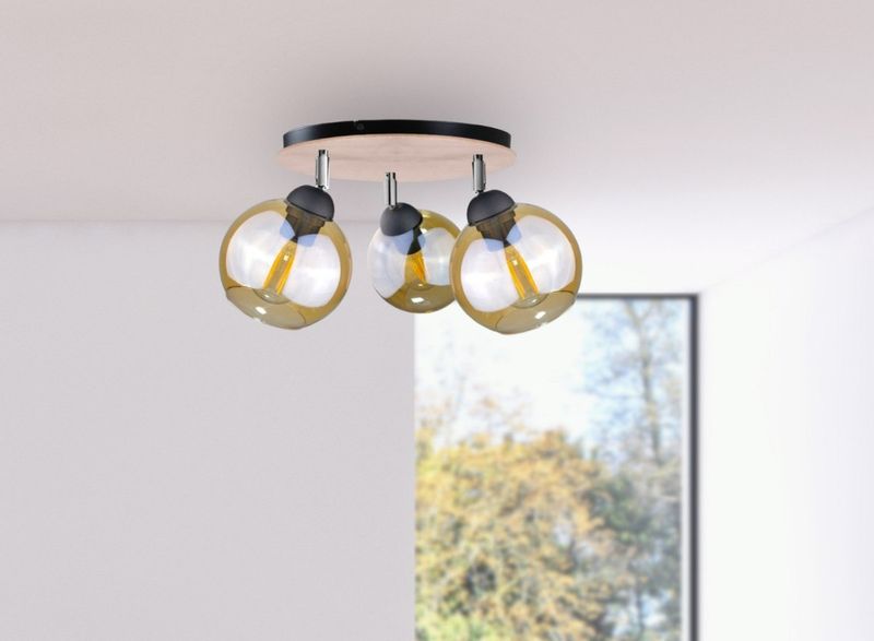 Spot 3xE27 THEA WOOD zdjęcie 2