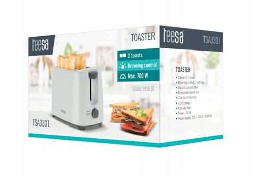 Toster Teesa 700W 2 Tosty 7 Ustawień Tacka Tsa3301 na Arena.pl