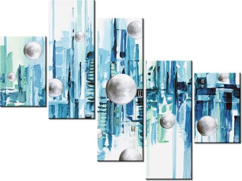 100 75CM OBRAZ 5 ELEM MIASTO ZE SNU ŚCIENNY na Arena.pl