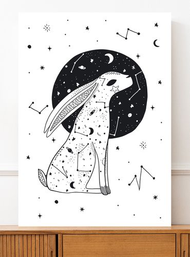 Plakat gwiezdny zając luna 21x29,7 cm A4 na Arena.pl