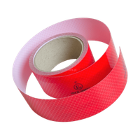 TAŚMA P2824C 50mm/5m ODBLASKOWA 1-LEPNA CZERWONA KONTUROWA E1 104 R-00821