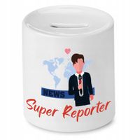 Skarbonka Dla Dziennikarza Super Reporter Prezent Z Nadrukiem Ze Zdjęciem