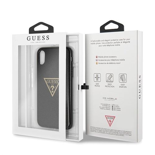 Guess Solid Glitter Triangle - Etui iPhone Xs / X (Black) na Arena.pl