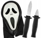 Maska Krzyk na Halloween Fałszywy Nóż Straszny Film Scary Movie strój