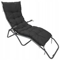 poduszka ogrodowa 180x50 cm na leżak ławkę huśtawkę wodoodporna czarna