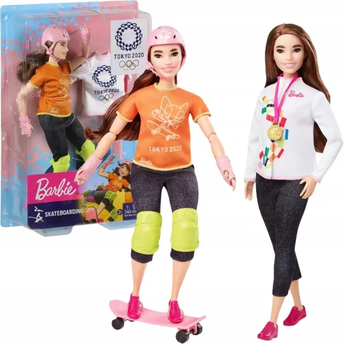 Lalka Barbie Olimpijka + Deskorolka 30 Cm na Arena.pl