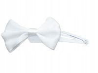 Dziewczęca spinka kokardka na zatrzask klik biały 6,5cm