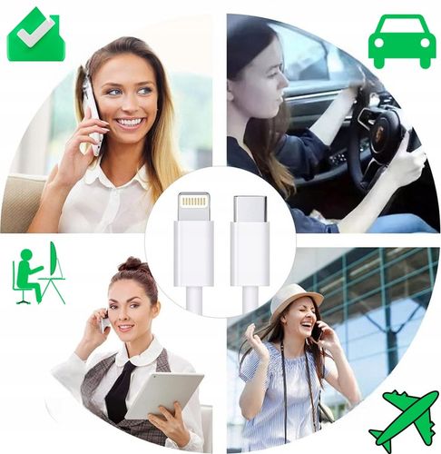 Ładowarka do Apple z Lightning dla IPHONE IPAD SZYBKIE ŁADOWANIE +KABEL MOC na Arena.pl