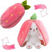Maskotka Królik W TRUSKAWCE Króliczek Truskawka Zając Pluszak 2w1 35 CM